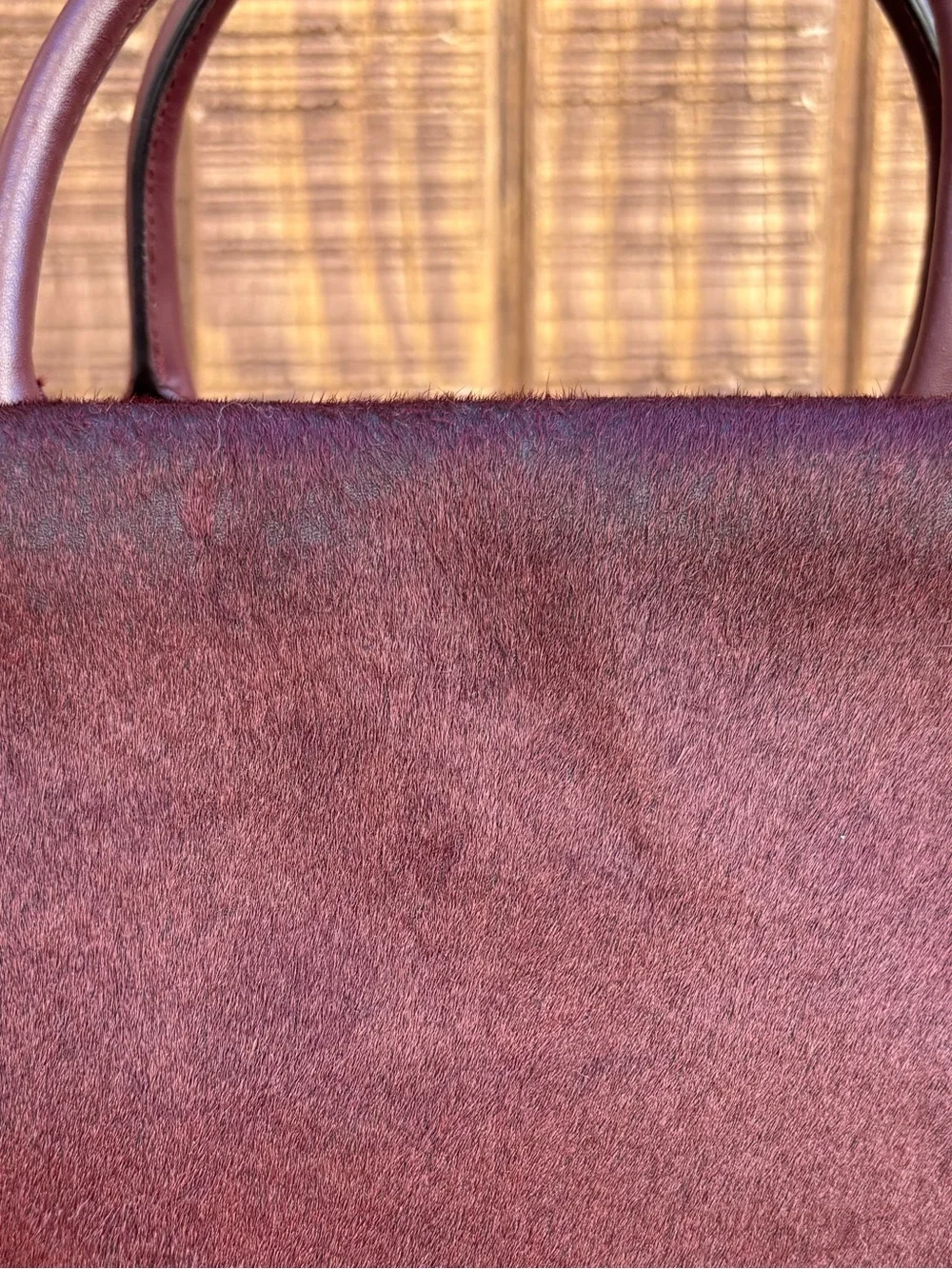 Kate Spade Red Plum Bordeaux Mira Street Keran Calf Hair Leather Purse
